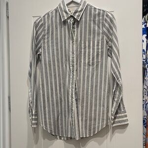 J. Crew Black and White Striped Shirt